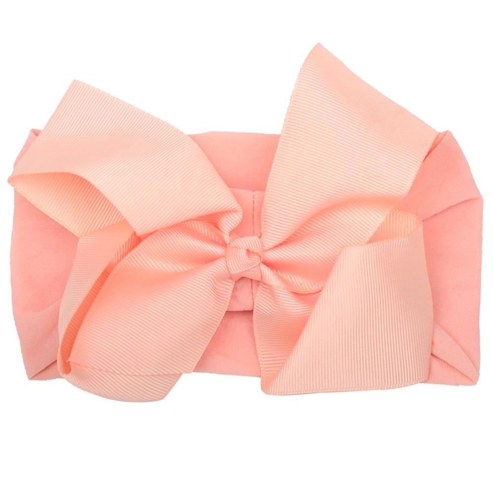 European 6-Inch Elastic Baby & Parent-Child Headband - Solid Color Bow Nylon Hair Accessory