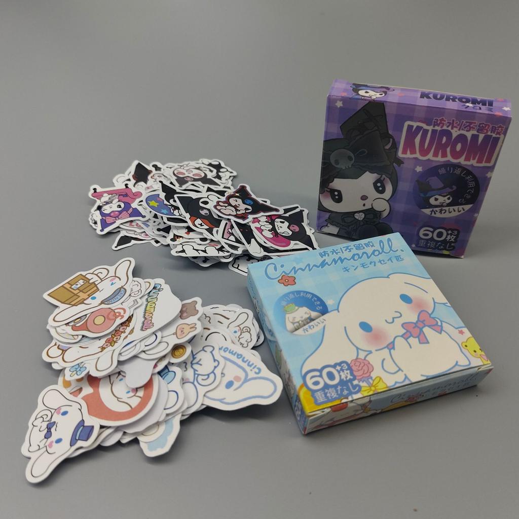 60Pcs Kuromi Cinnamoroll Pochacco Stickers For Kids Girls Diy Laptop Phone Diary Cute Animation Sticker For Kids