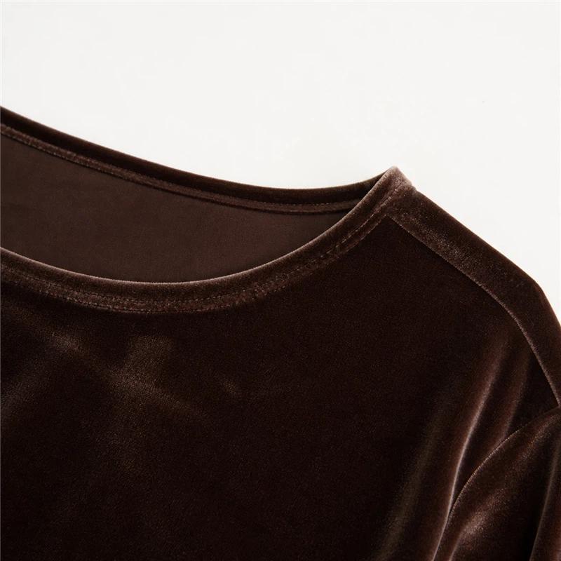 New Women's Casual Round Neck Pullover Long Sleeves and Trousers Velvet Multi-color Women's Suit