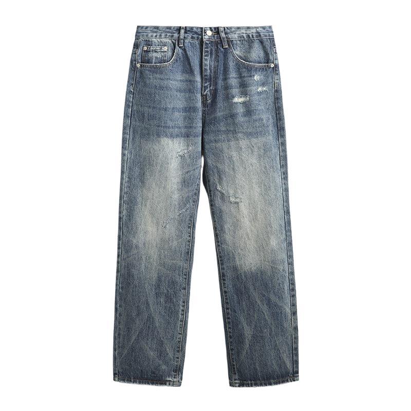 Waschwasser für Männer und Frauen, Locker fallende gerade schwerere strukturierte Jeans und Hosen