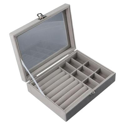 Large Capacity Jewelry Box Flannel Display Holder Gift Storage Box  Girl