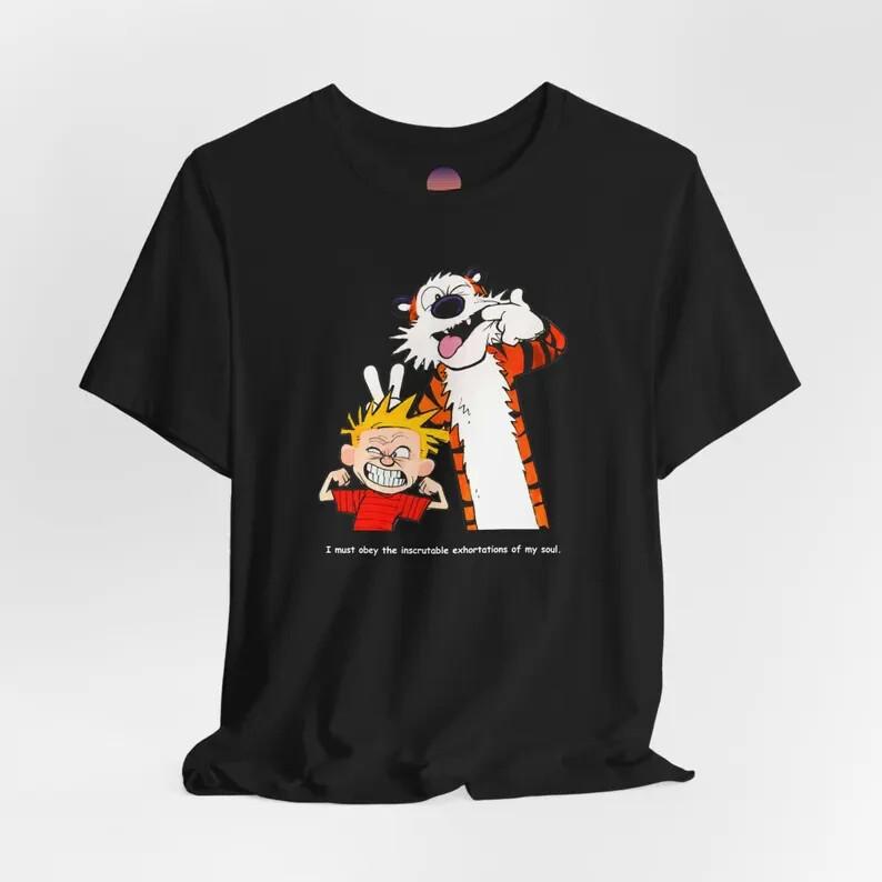 Vintage Calvin Hobbes T-Shirt Calvin and Hobbes funny faces Cartoon T-Shirt XXXL