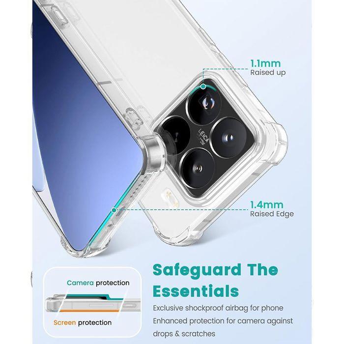 Coque de protection - E.F.CONNECTION - pour Xiaomi 15 Pro - Silicone - Transparent - Antichoc - Coins renforcés