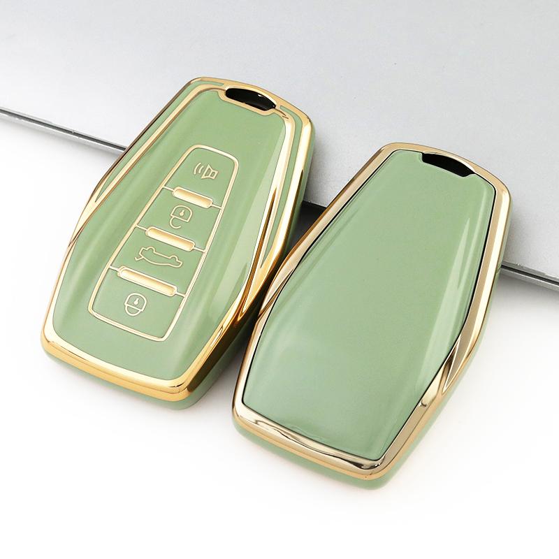 Gold Edge Fashion TPU Auto Shell Holder Bag For Geely Coolray Atlas Boyue NL3 Emgrand X7 EX7 SUV GT GC9 Borui Car Key Cover Case