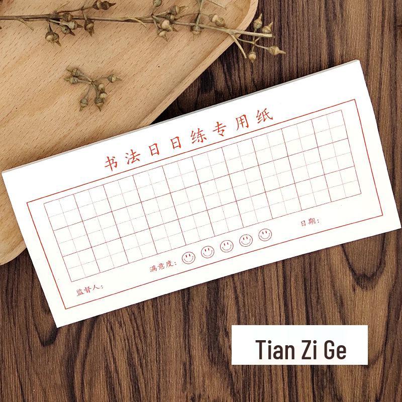 Elementary Calligraphy Practice Sticky Notes: Grid Paper & Steel Pen, 30 Characters Daily Regular Script, Tearable Self-Adhesive Sheets.