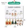 6-teiliges Set Damen Modisch und Schlicht Weihnachtsserie Weihnachtsbaum Glocken Hirschmuster Ohrringe Accessoire und Ornamente