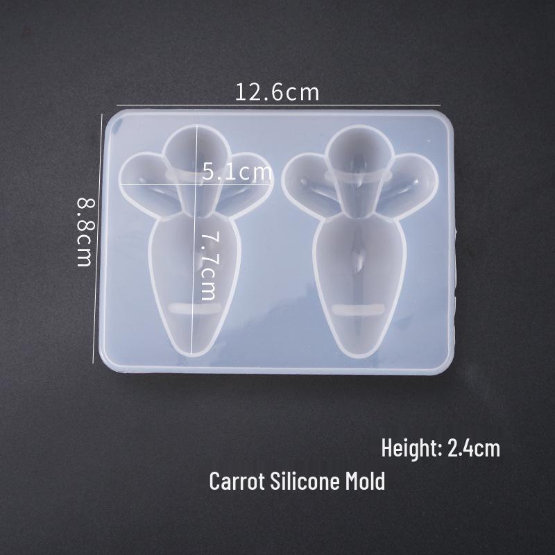 Poppy DIY Resin Mold: Cute Carrot & Footprint Silicone Ornament Thermometer