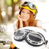 evomosa Motorcycle Motocross PC Lens Foldable Ski Goggles Windproof Dustproof Retro Vintage Goggles Oval Foldable Bike Goggles (Black)