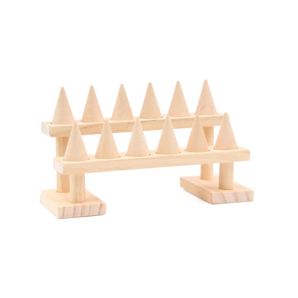

Multi-layer Wood Rings Display Holder Bracelets Necklace Bangle Storage Tray Key 2 Layers
