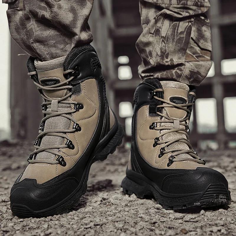 Fashion Fashion Lace Up Outdoor Male Booties Men Casual Boots Platform Desert Boots Men's Lace-Up Ankle Boots Winter Plush Snow Boots
