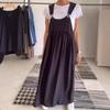 New Summer/Fall Women's Loose-Fit Waist-Tied Cotton-Linen Maxi Dress