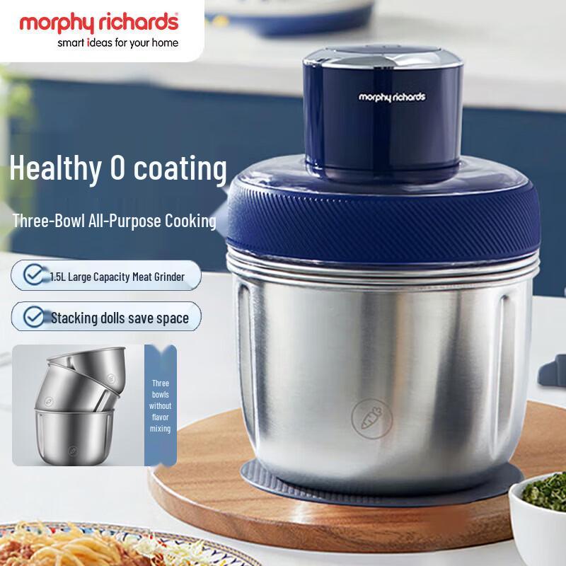 Morphyrichards Multi-functional Food Processor with Three Bowls