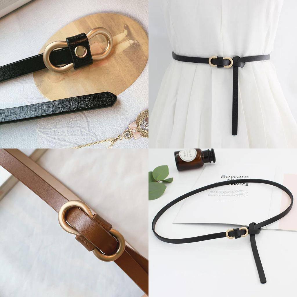 Stylish Women's Smooth Buckle Slim Waist Belt For Versatile Dresses And Denim