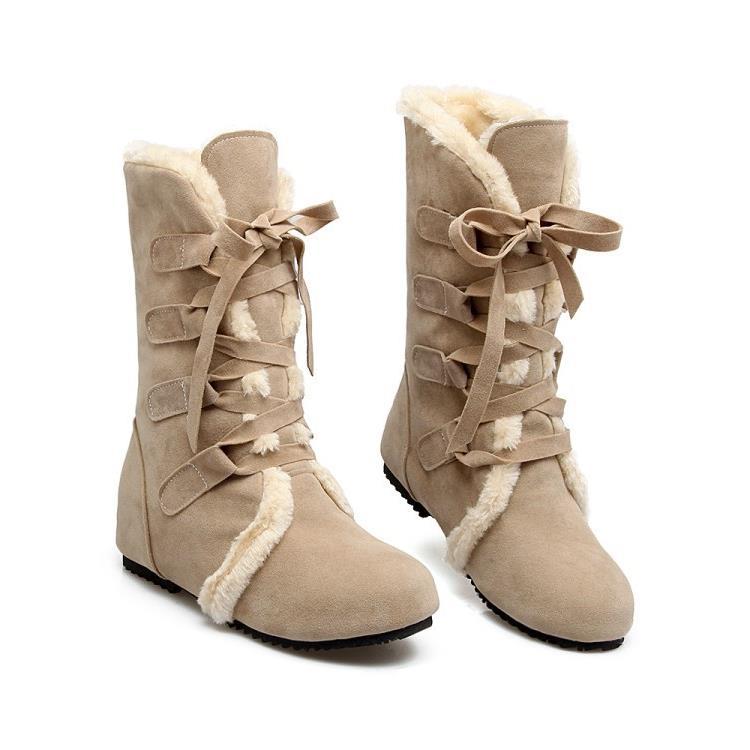 

Модные женские ботильоны Новые трендовые зимние хлопковые сноубутсы на плоской подошве с ремешком Новая высококачественная женская обувь 45 бежевый
