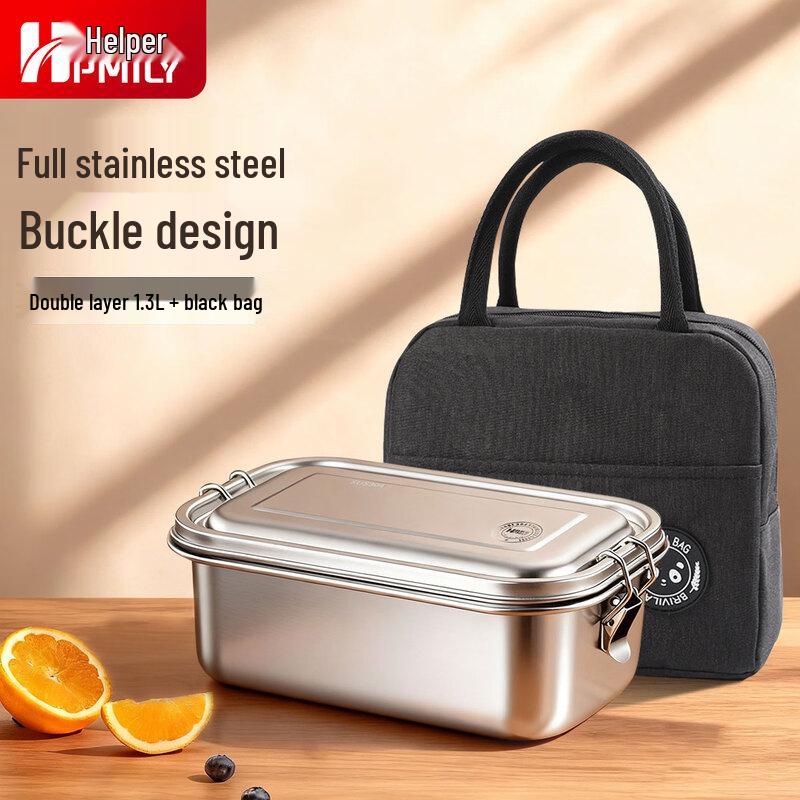 HPMILY 304 Stainless Steel Divided Double-Layer Lunch Box