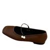 Retro flat bottom simple Mary Jane shoes women's 2025 autumn new square head shallow mouth beaded versatile casual single shoes women