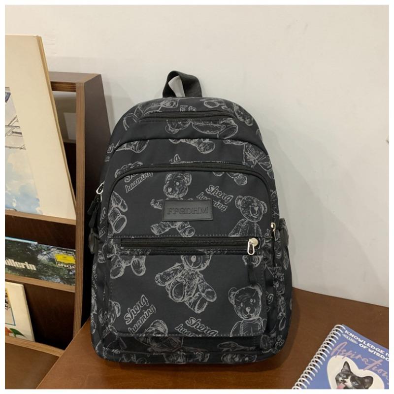 New Cute Bear Junior High School Backpack Large Capacity Girl Ultra Light Burden Reduction Ridge Protection Strong Durable Backpack Fashion
