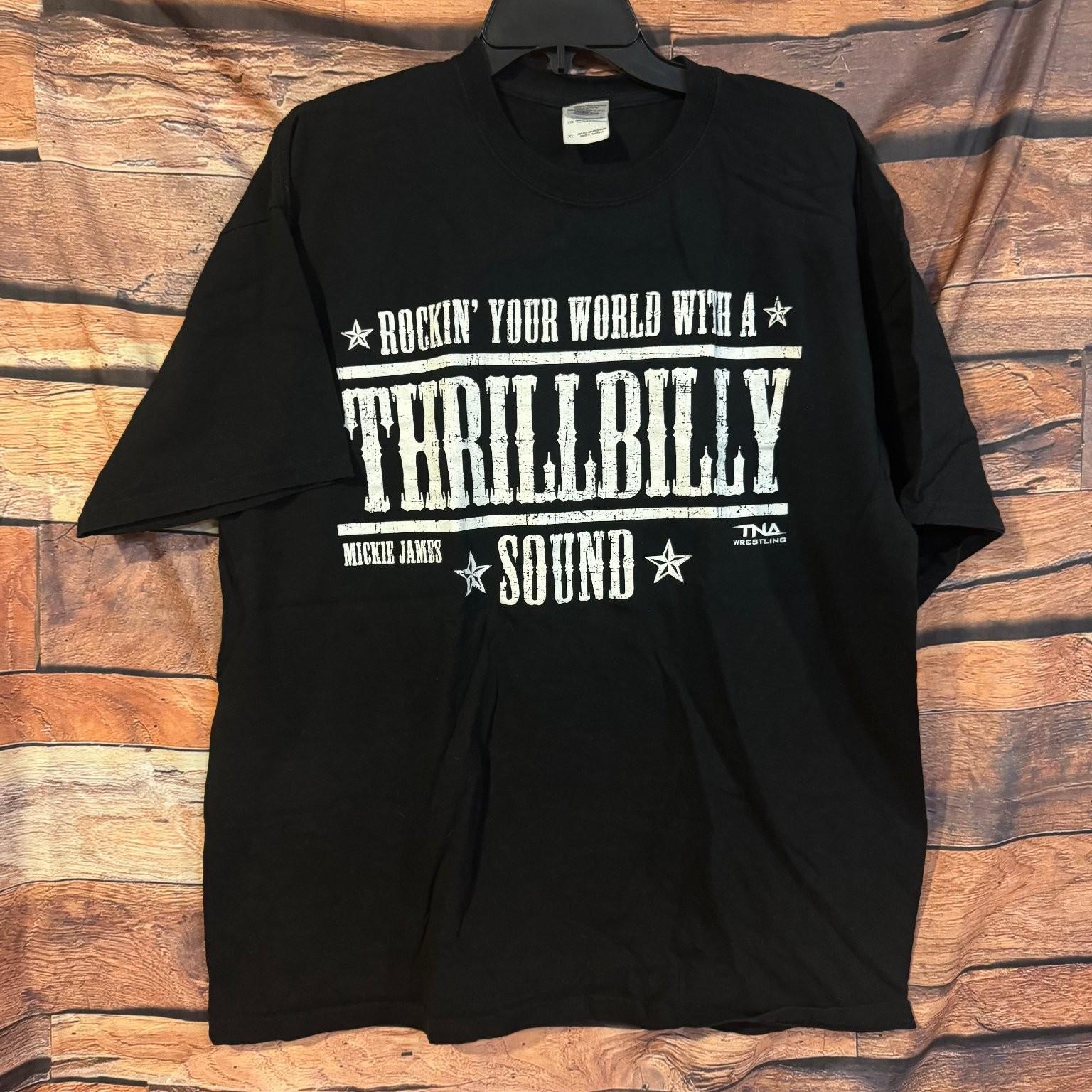Gildan Thrillbilly Mickie James TNA Wrestling Men s Black XL Cotton Unisex T-Shirt L