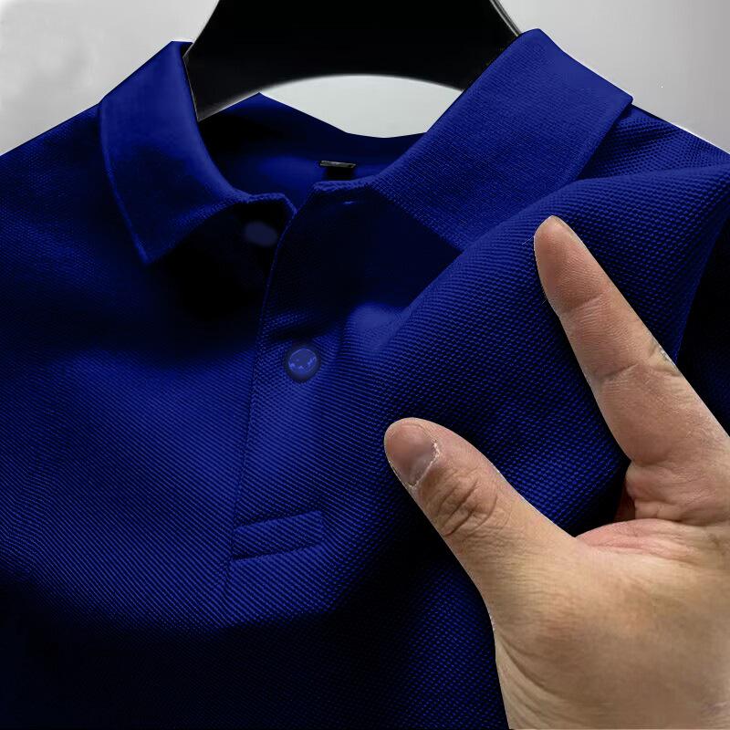 Men's 2024 Lapel Half-Sleeve Polo: Fashionable, Casual, Business-Ready T-Shirt