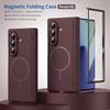 Full Wrap Magnetic Protective Phone Case for Samsung Galaxy Z Fold 4/5/6/7 with Matte Hard PC Cover, Front Screen Glass Film