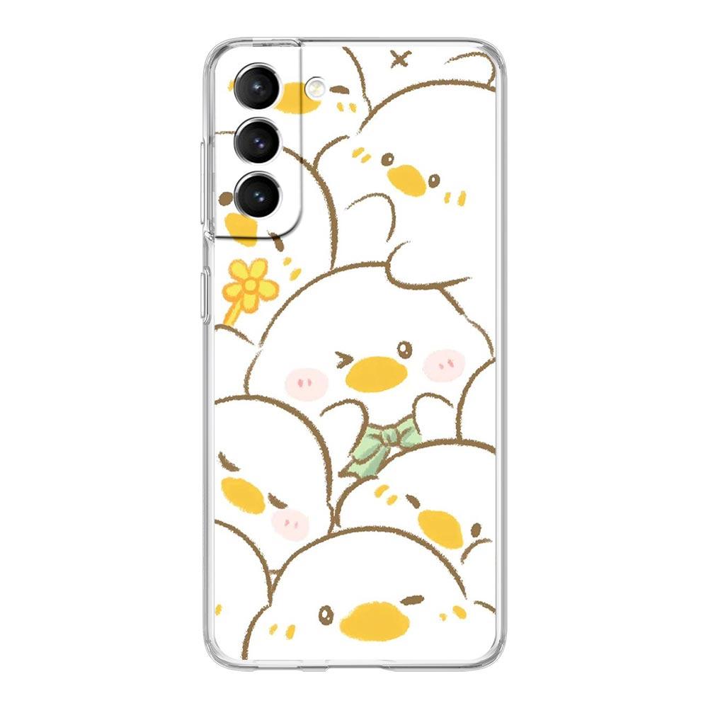 Phone Case For Samsung Galaxy S24 Plus S23 S22 S21 S20 FE Ultra 5G S10 S10E S9 Soft Clear Silicone Cover Cartoon Duck Goose Game