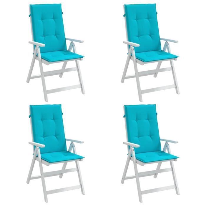 VidaXL High Back Chair Cushions 4 Pcs Turquoise Fabric 361272