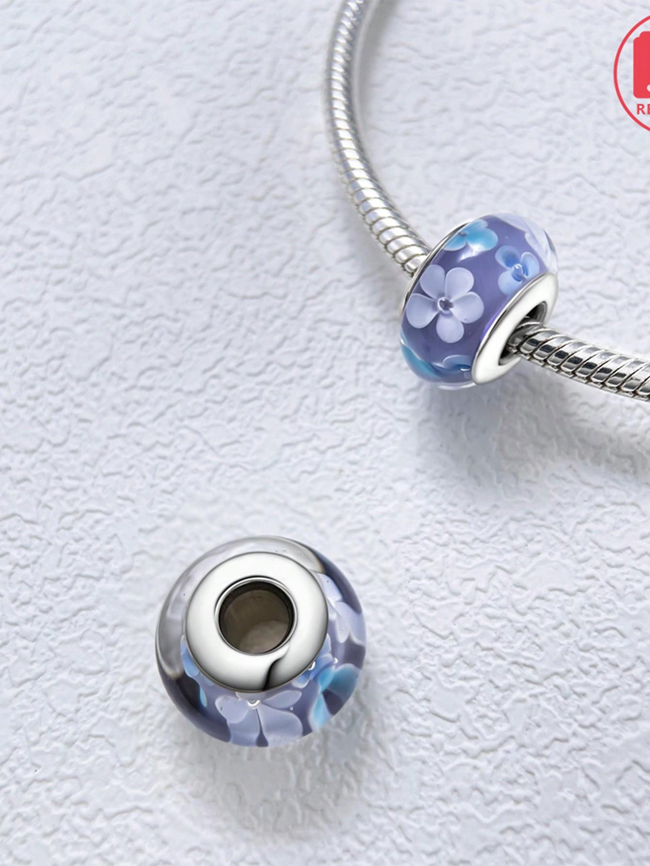 Посеребренные Оригинальные Шармы Четырехлистный Клевер Цветочные Бусины Подходят для Браслета Женские Украшения Подарок