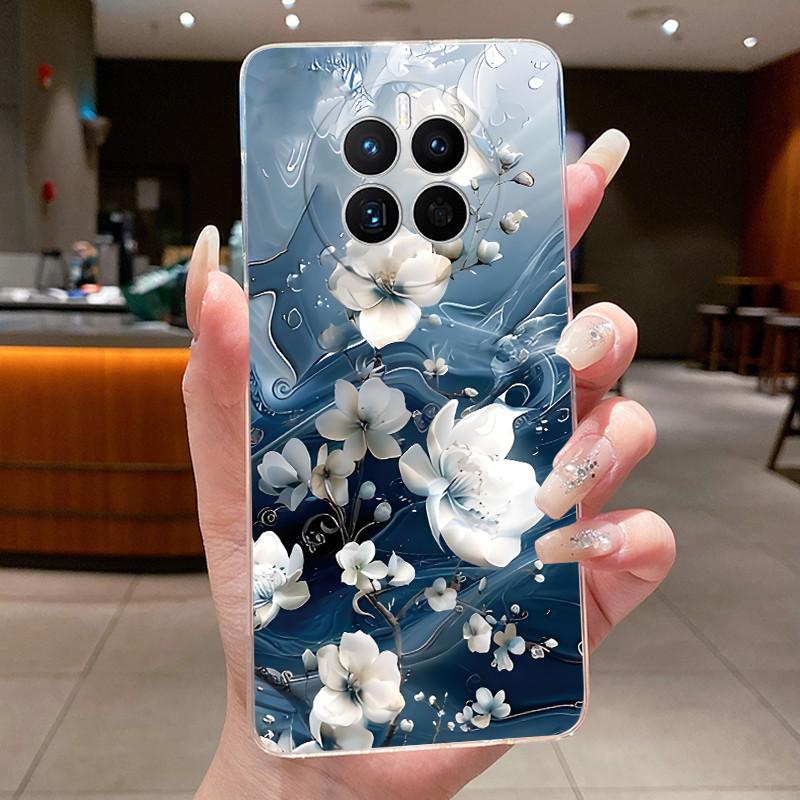 Phone Case For Huawei Mate 50 50E Butterfly Bow Protective Casing For Huawei Mate 50 Pro Transparent Soft Silicone TPU Cover