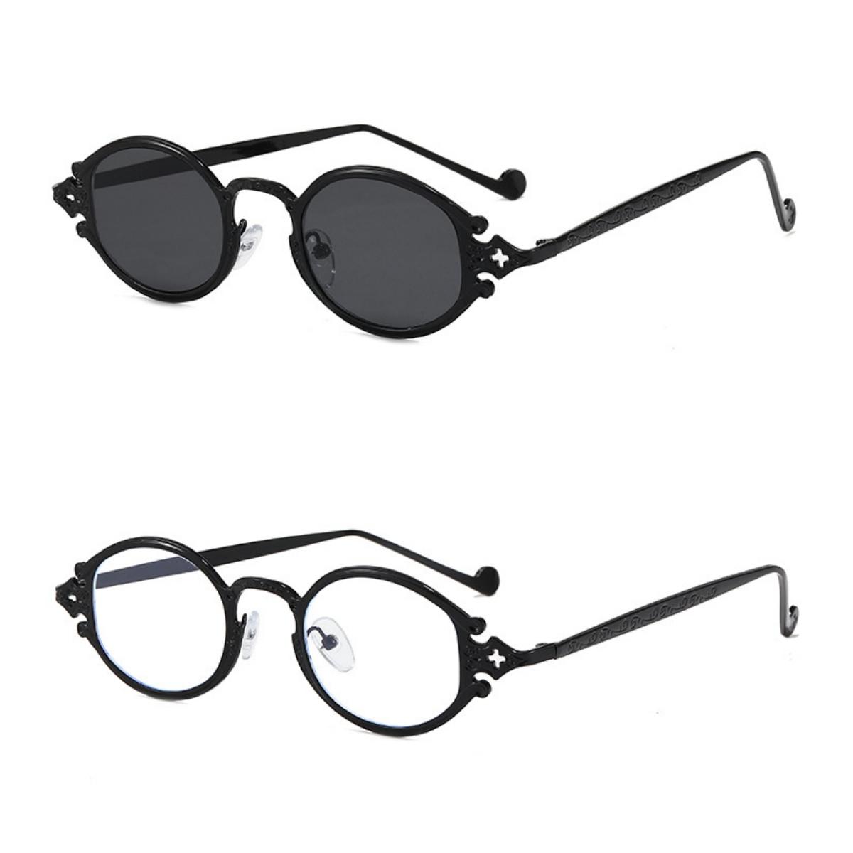 metal rock style sunglasses retro punk oval frame engraved sunglasses men s cool driving sunglasses stt tide things Women s