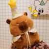 Birthday Hat Capybara Plush Toy Simulation Capibara Fluffty Doll Capybara Plush Doll  Home Decor