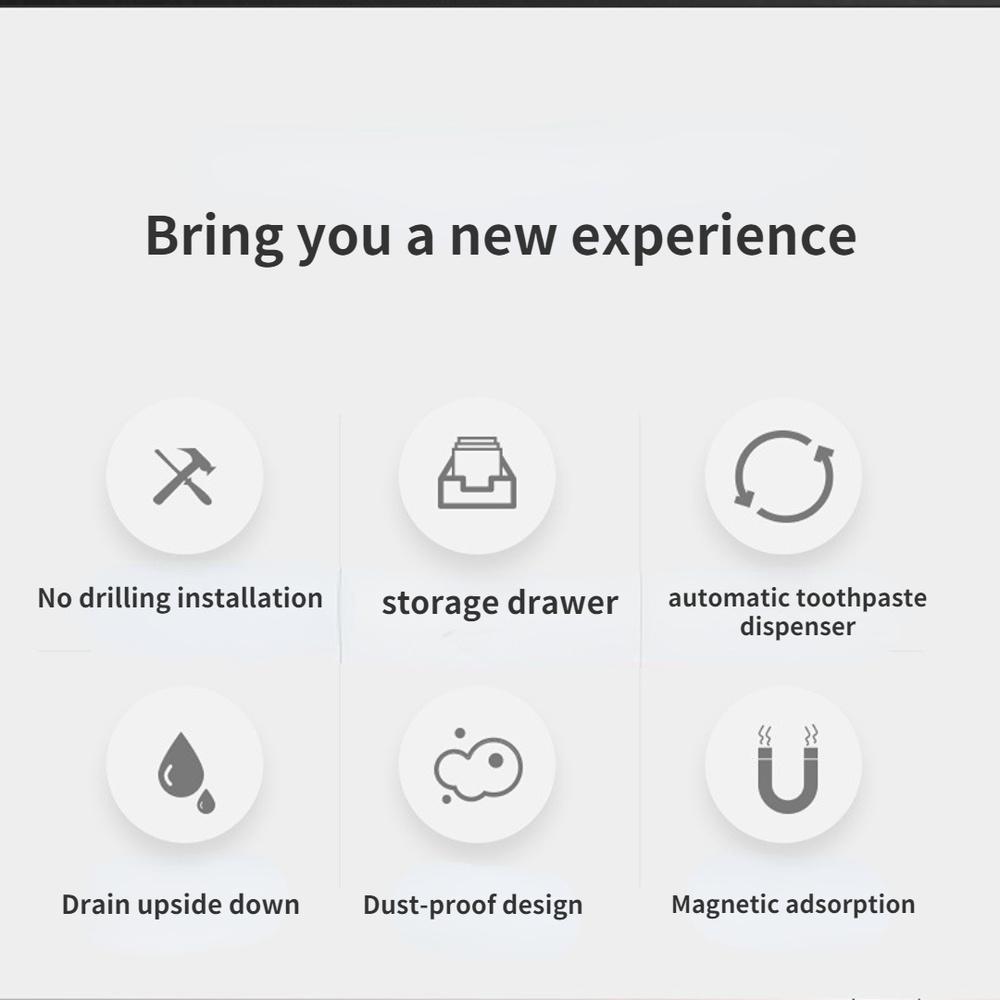 Badezimmer Adsorption Inverted Zahnbürstenhalter Wand Automatische Zahnpasta Squeezer Lagerregal Badezimmer Zubehör