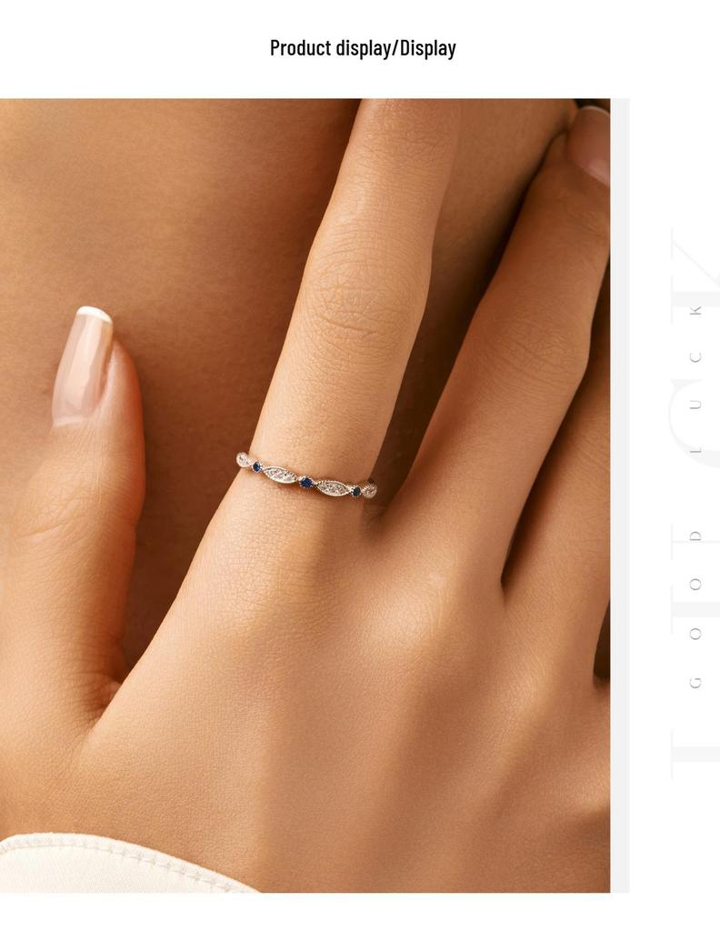 MODIAN S925 Sterling Silver Rhinestone Ring for Women – Elegant, Simple, Versatile Stacking Band