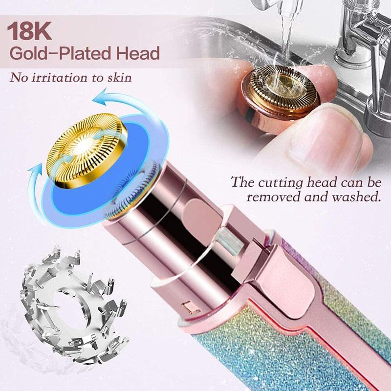 Mini Shavers Razor Portable Electric Hair Remover 2 In 1 Built-in Light Eyebrow Trimmer Hair Removal For Women