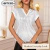 Women's Fashion Casual Sleeveless V-Neck Blouses & Shirts