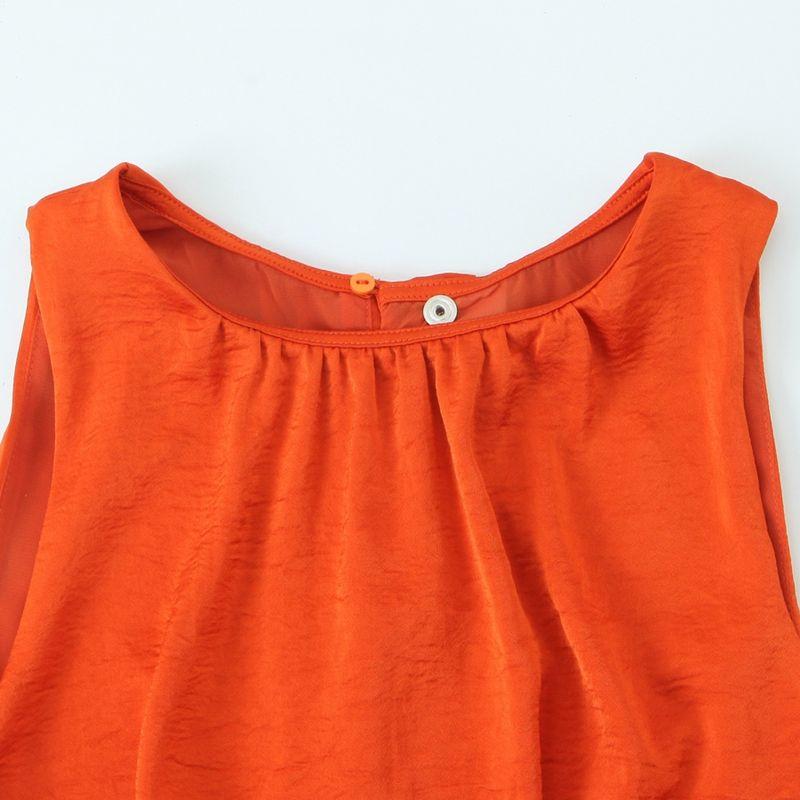 Kaslead New Women clothes Western Style Pleat Decorative Silk Satin Texture Dress 2544313 615