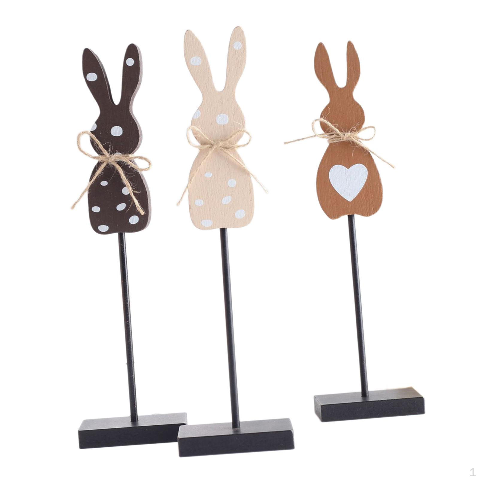 

3 Pieces Easter Bunny Wood Sign Table Centerpiece,Easter Gift Tiered Tray Decor for Indoor,Party