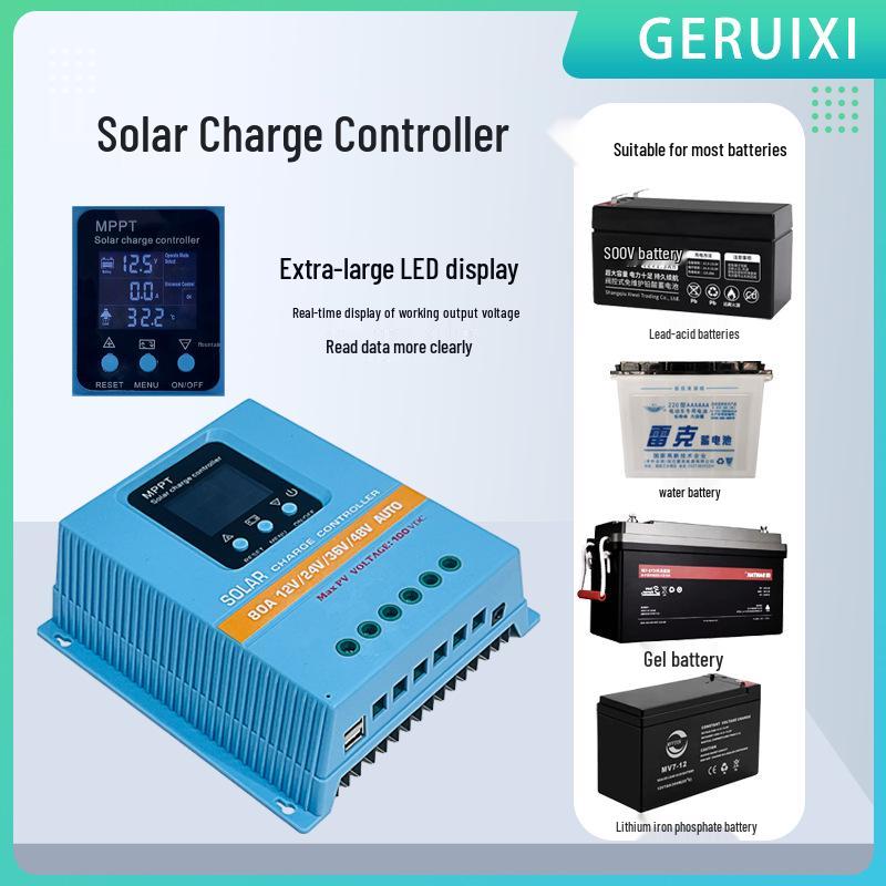 Smart MPPT Solar Charge Controller for 12V-48V Lithium, LiFePO4, Gel, Lead-Acid Batteries