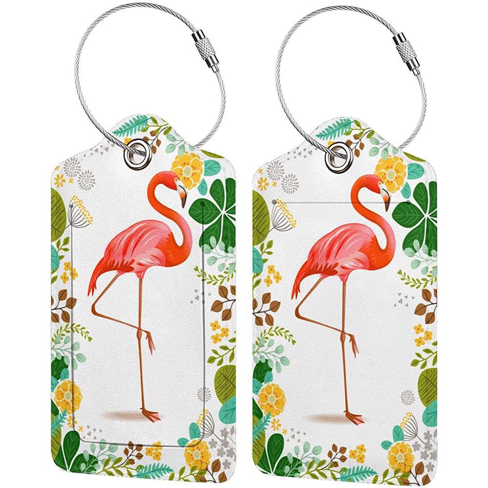Stylish Printed Leather Luggage & ID Tag Set