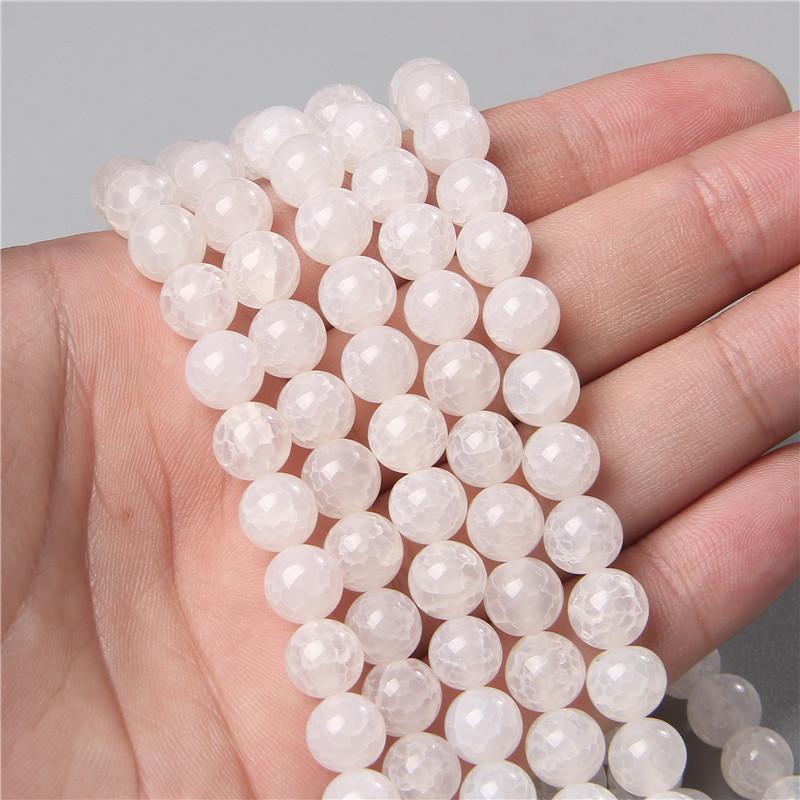 Natural Smooth Dragon Veins Agates Beads Loose Cracked Stone Beads for Jewelry Making DIY Bracelets Necklace 15'' 6 8 10mm