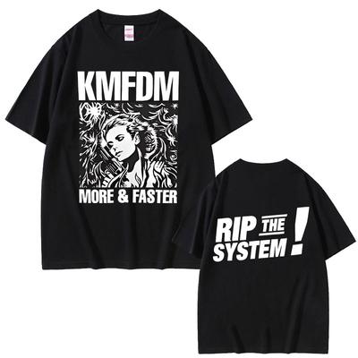 Rock Band Kmfdm Tour 97 Graphic Print T-shirt Summer Men Women Vintage Gothic Punk Streetwear Male Pure Cotton T Shirts