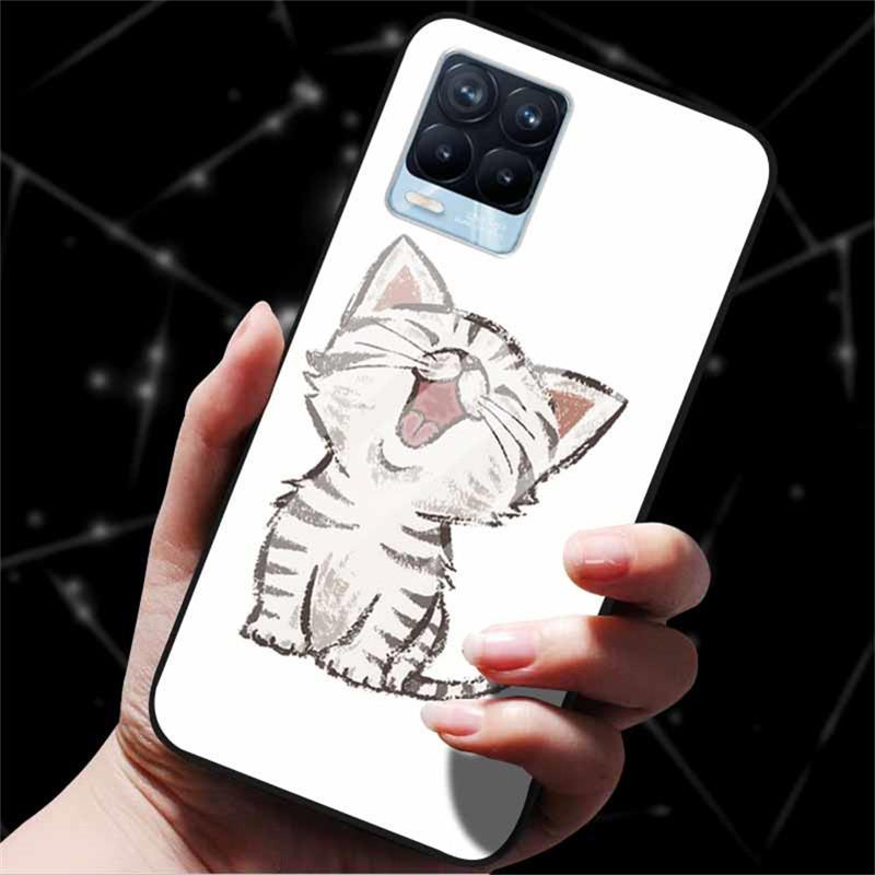 For Realme 8 Case Tempered Glass Hard Back Cover Case For Realme 8 5G 8i Realme 8 Pro Phone Case Cover Realme8 Pro Soft Bumper