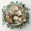 Metal Wall Art Round Floral Bouquet Rustic Home Decor Golden Aluminum Sign 7.87 Inch For Office Kitchen Garden