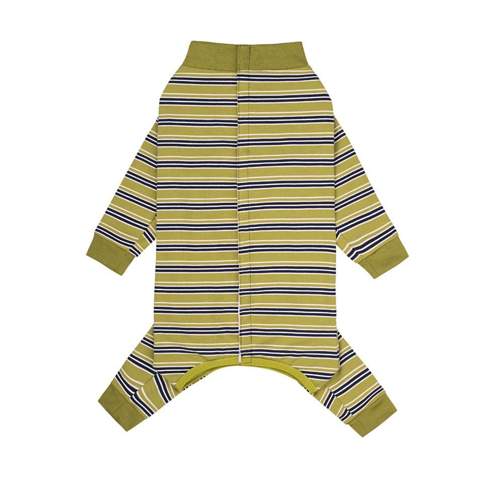 Polyester Puppy Stripes Jumpsuits Four-legged Dog Pajamas Durable Pet Dog Clothes  Autum