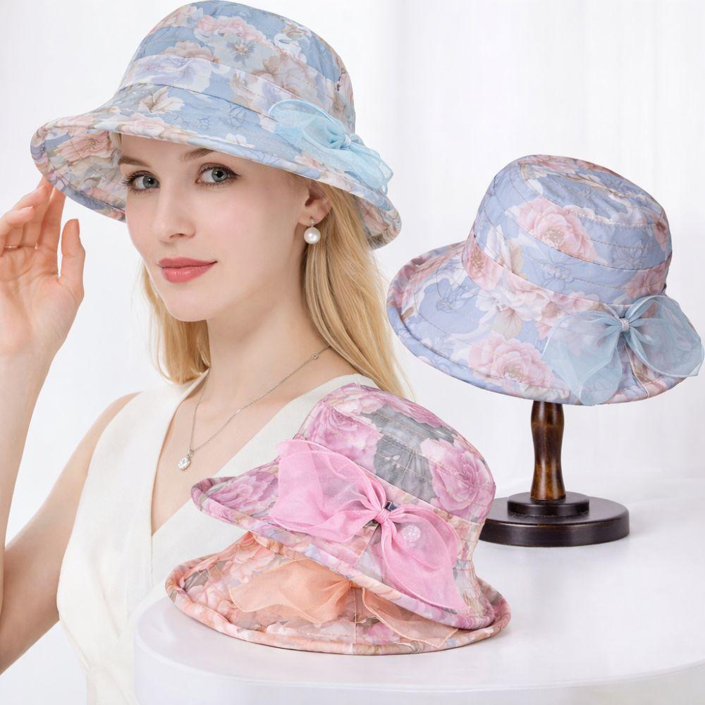 Trendy Bow Design Women's Sun Hat Wide Brim UV Protection Beach Hat Lightweight Breathable Fisherman's Hat Summer Outdoor