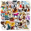 50 Horse Stickers Hand-painted Horse Material Suitcase Notebook Water Cup Can Be Repeatedly Pasted Decorative Stickers