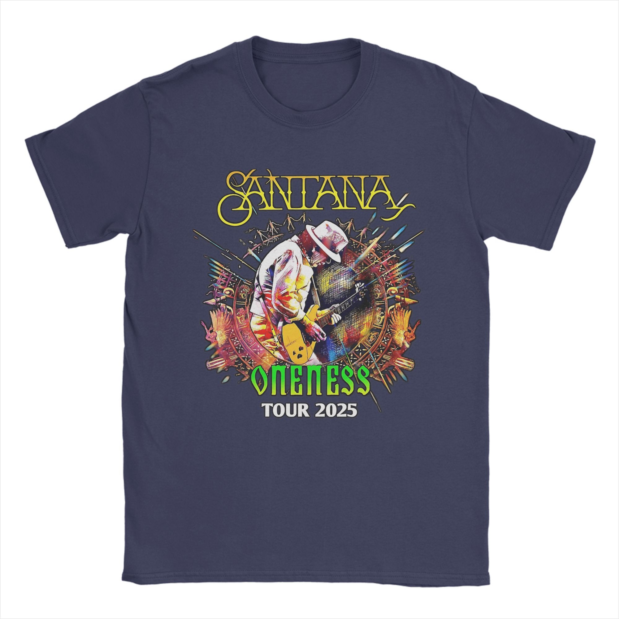

Vintage Santana Oneness Tour GIFT FOR FAN T-Shirts for Men Round Collar 100% Cotton T Shirt Short Sleeve Tees Plus Size Clothes 4XL