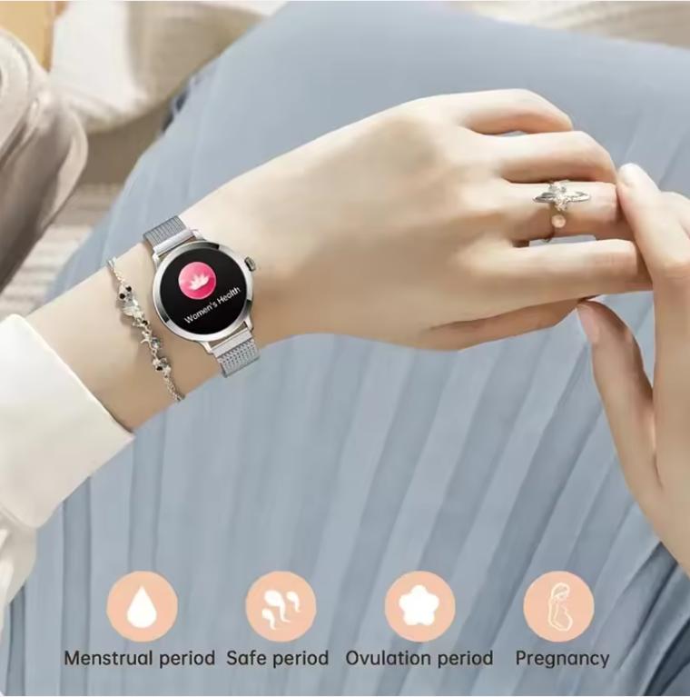 Women Smartwatch AMOLED Bluetooth Call Voice Assistant Healthy Monitoring Sport Waterproof Electronics Smart Watch
