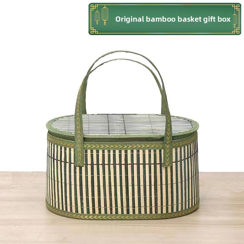 Traditional Bamboo Storage Basket With Handcrafted Design For Kitchen Organization