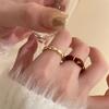 Anéis vintage vermelhos com gotas esmaltadas para mulheres, moda bambu, nó, anel aberto, noivado, casamento, joias, moda, presentes para namorada