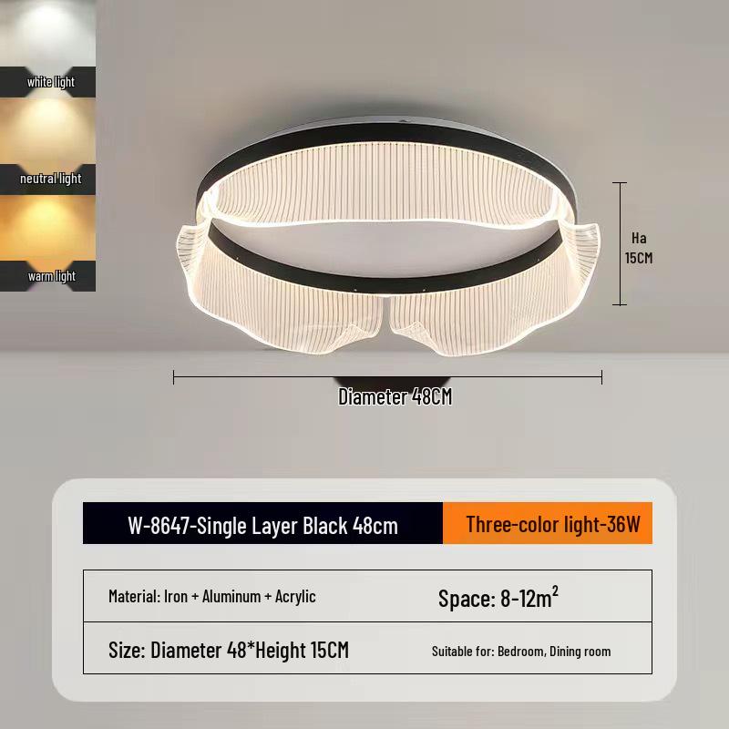2025 Ultra-Minimalist Italian Ring Ceiling Light: Modern Full Spectrum for Living Room or Bedroom